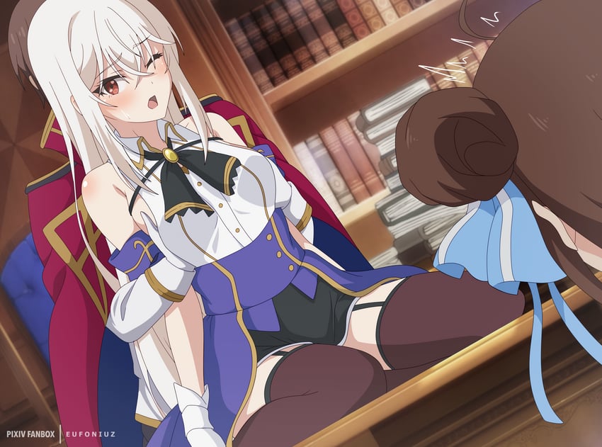 ninym ralei, falanya elk arbalest, and wein salema arbalest (tensai ouji no akaji kokka saiseijutsu) drawn by eufoniuz