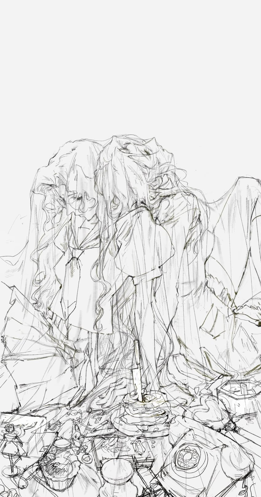 tenjou utena and himemiya anthy (shoujo kakumei utena) drawn by qunqing123
