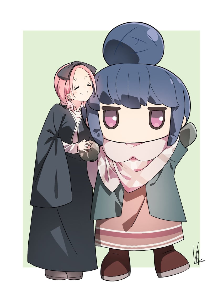 shima rin, kagamihara nadeshiko, and hanamori yumiri (real life and 1 more) drawn by yas_(yosiyasuyasu)