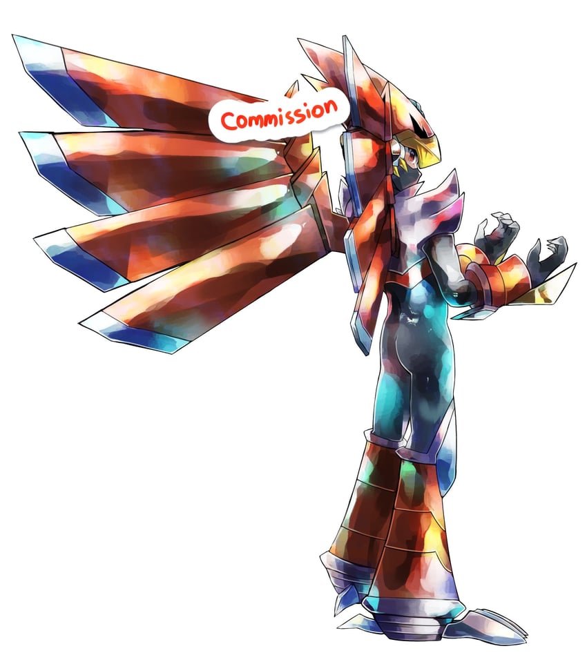 megaman.exe and falzar (mega man and 2 more) drawn by 002_khd