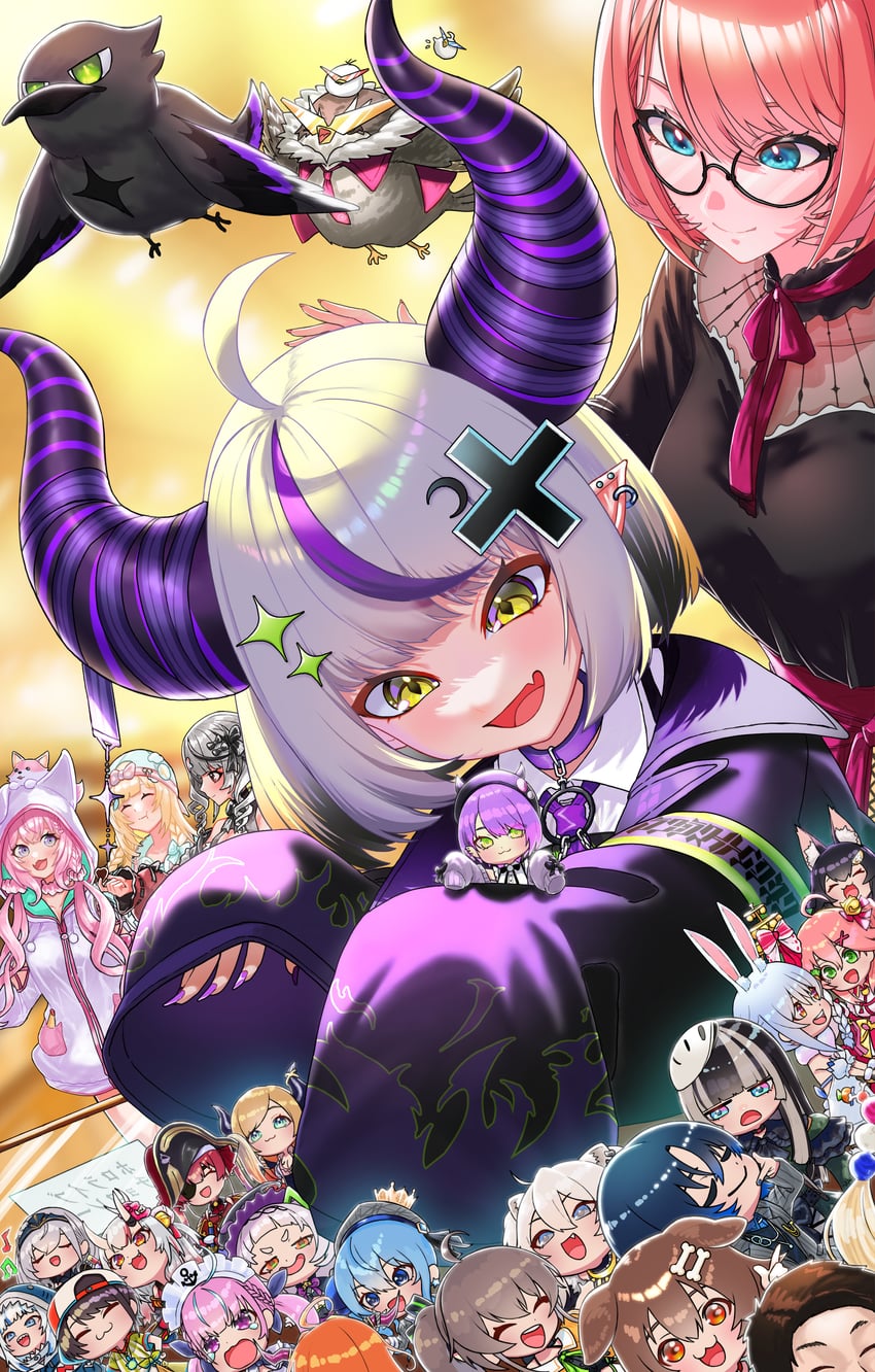 gawr gura, hoshimachi suisei, usada pekora, minato aqua, sakura miko, and 21 more (hololive and 2 more) drawn by tokishima_sikuka