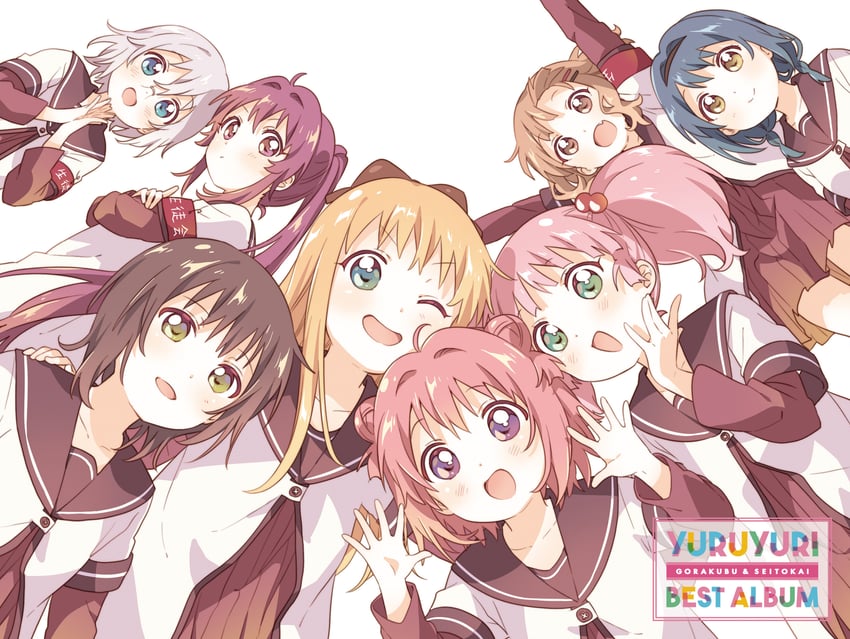 toshinou kyouko, akaza akari, funami yui, yoshikawa chinatsu, oomuro sakurako, and 3 more (yuruyuri) drawn by namori