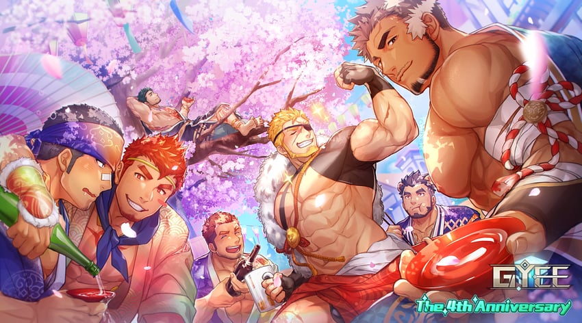 alca, priapus a. tarou, rand, markus, kong, and 2 more (gyee) drawn by gozu_farm