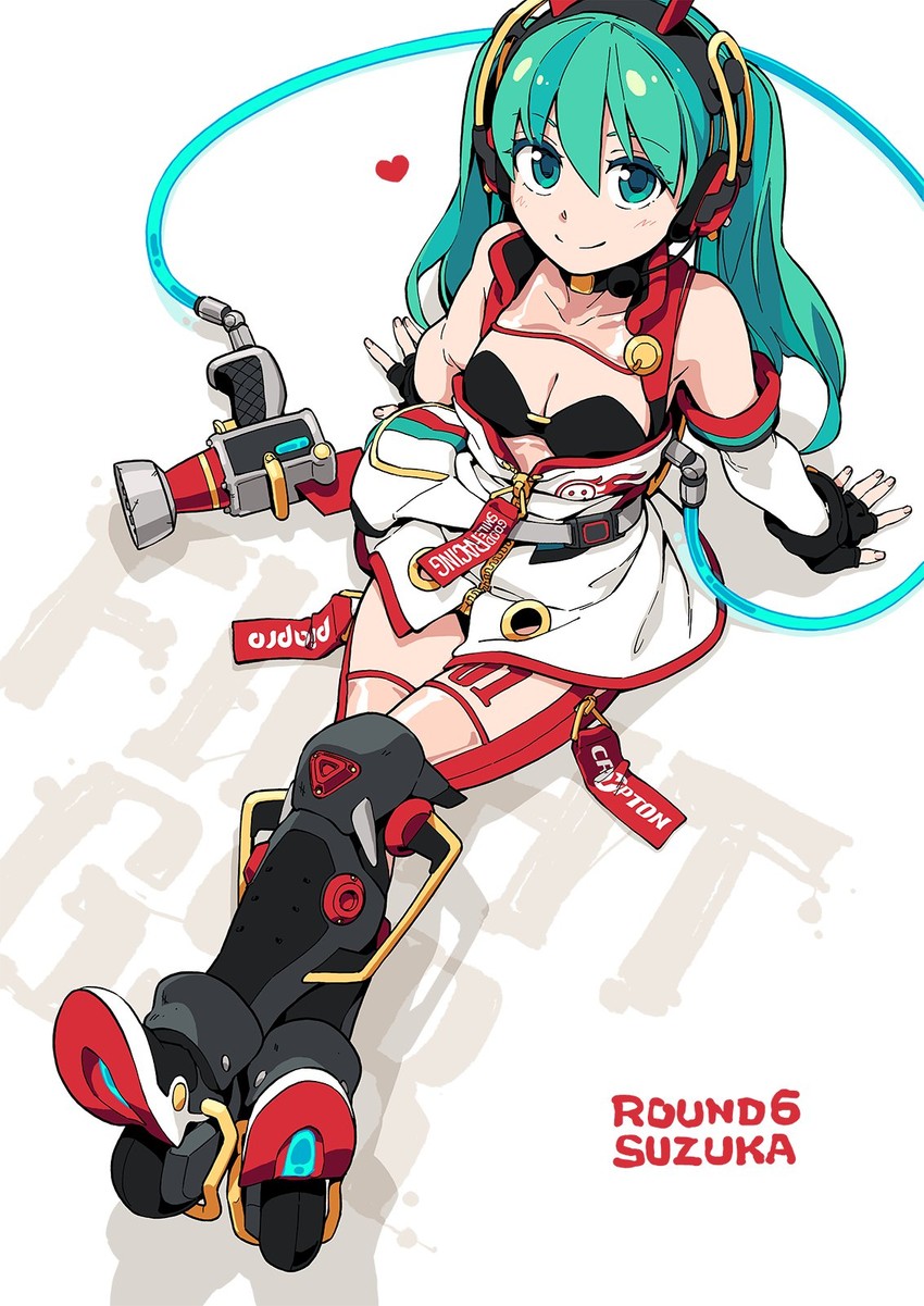hatsune miku and racing miku (vocaloid and 1 more) drawn by len_(a-7)