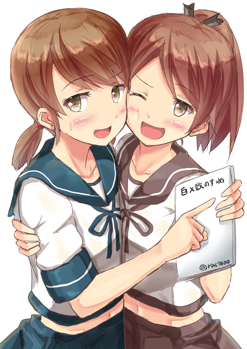 shikinami and shirayuki (kantai collection) drawn by ichikawa_feesu