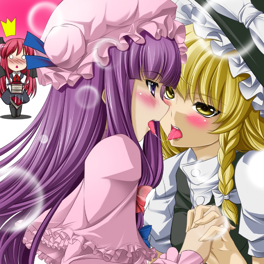 kirisame marisa, patchouli knowledge, and koakuma (touhou) drawn by toron_(mino106)