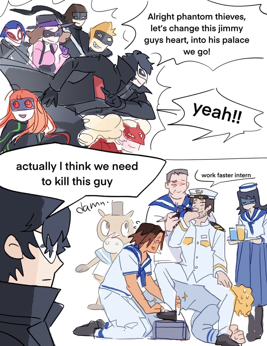 amamiya ren, takamaki anne, sakura futaba, niijima makoto, okumura haru, and 9 more (persona and 2 more) drawn by dule_(anhaidule)