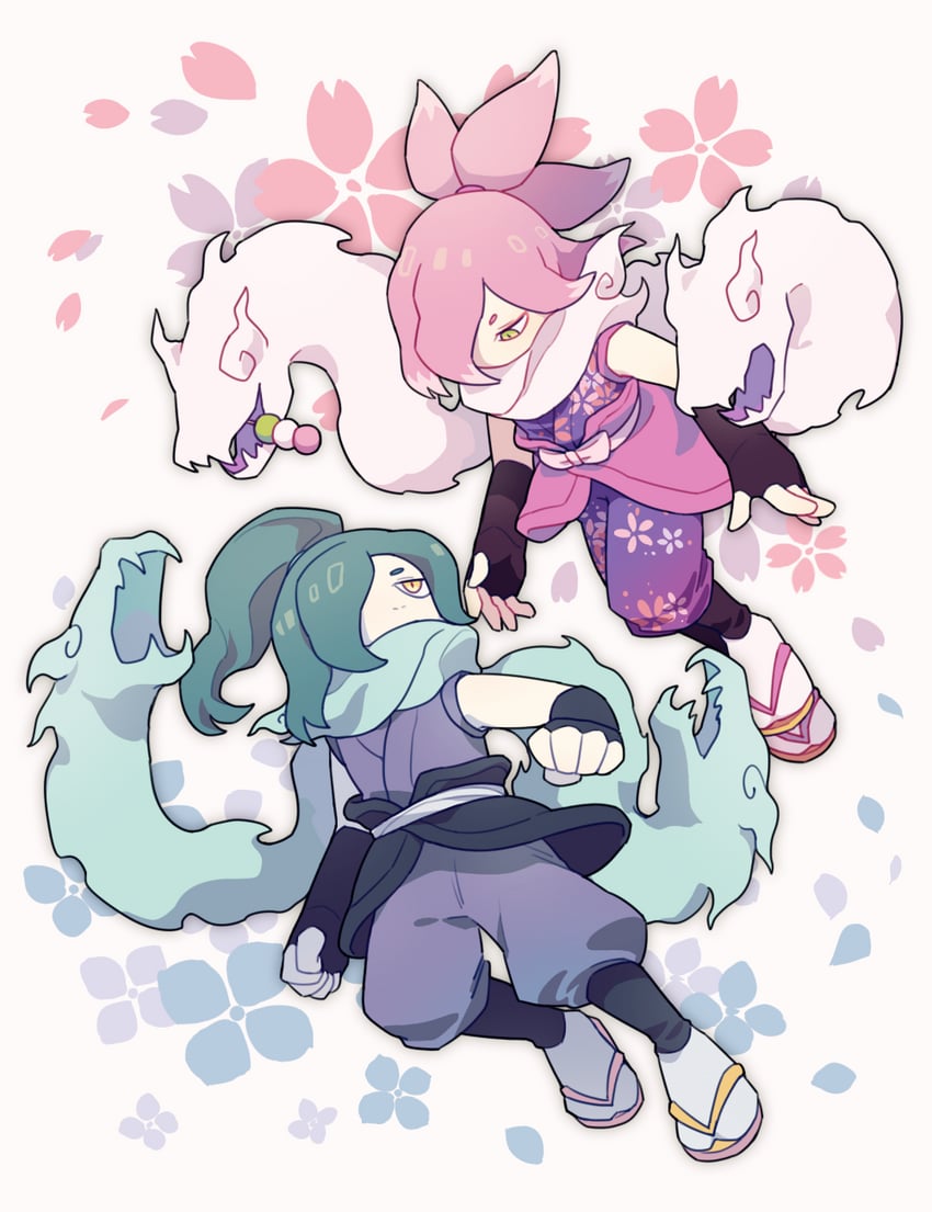 orochi and sakuraorochi (youkai watch) drawn by mino_(mino_cat)