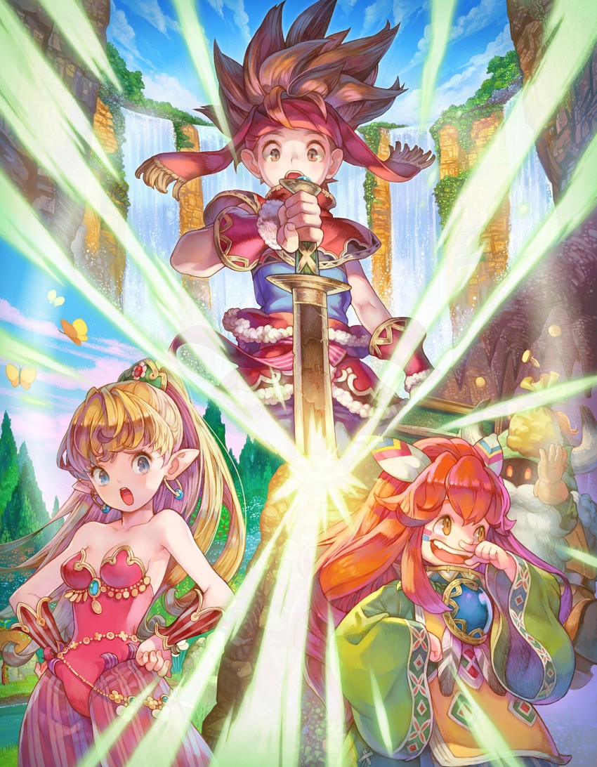 primm, popoi, and randi (seiken densetsu and 2 more) drawn by haccan