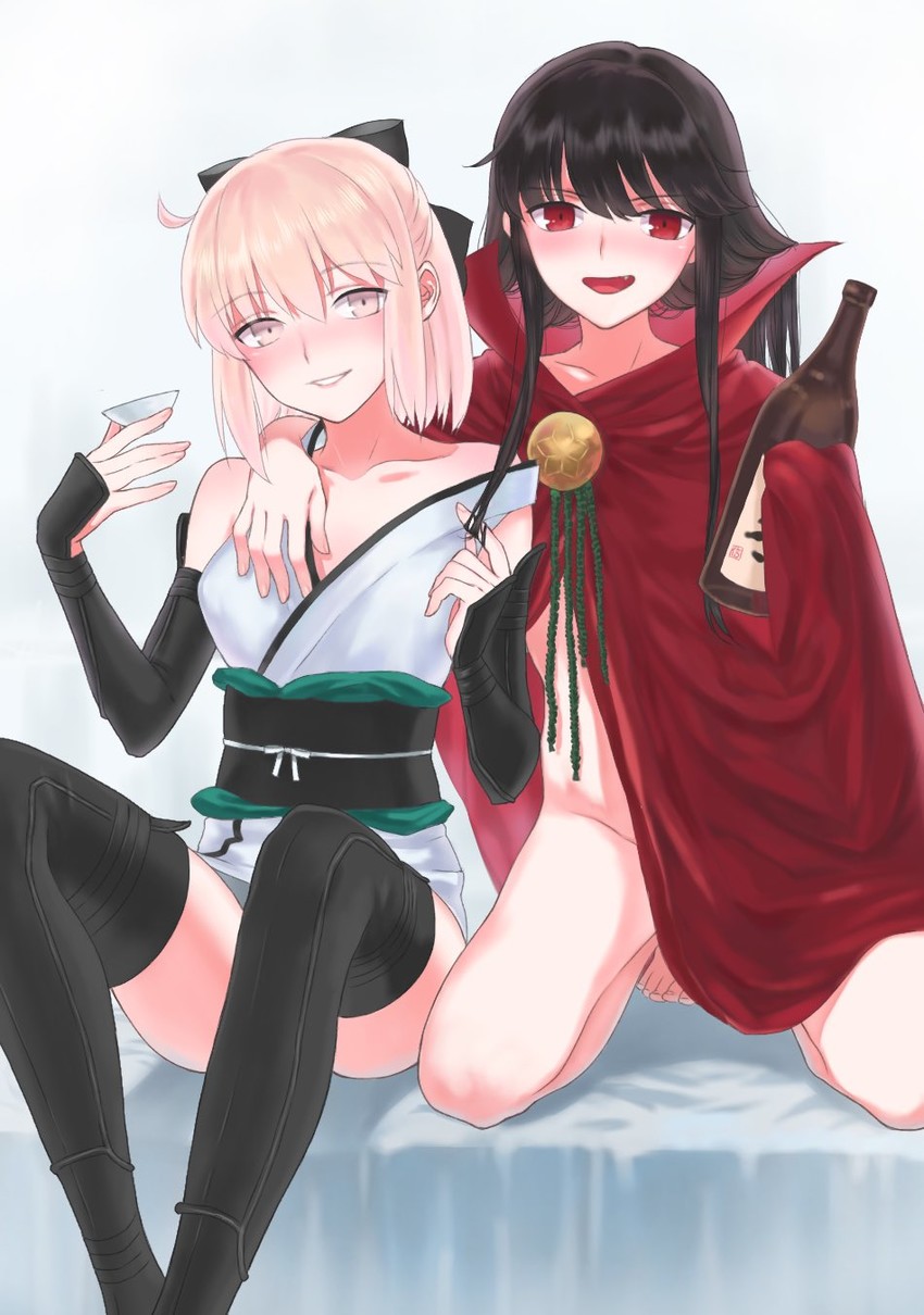okita souji and oda nobunaga (fate and 1 more) drawn by nipi27
