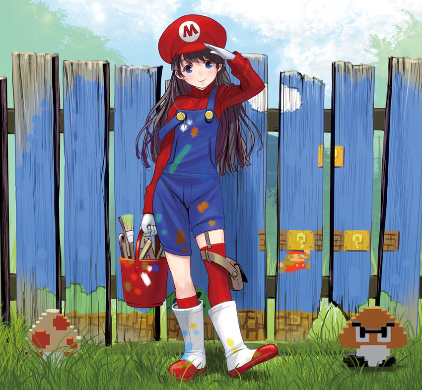 mario and goomba (mario and 1 more) drawn by kouno_(masao)