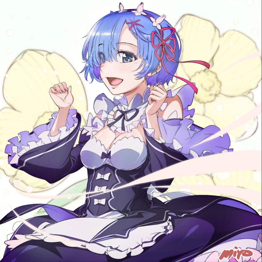 rem (re:zero kara hajimeru isekai seikatsu) drawn by miyo_(13th_floor)
