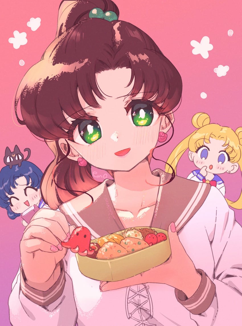 tsukino usagi, mizuno ami, kino makoto, and luna (bishoujo senshi sailor moon) drawn by yyemoyy