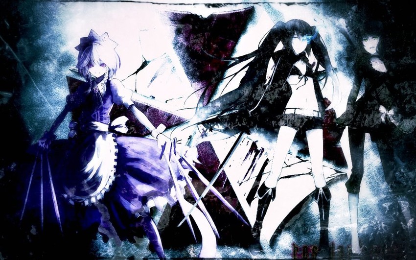 izayoi sakuya, black rock shooter, and dead master (touhou and 2 more) drawn by noir-brs-115