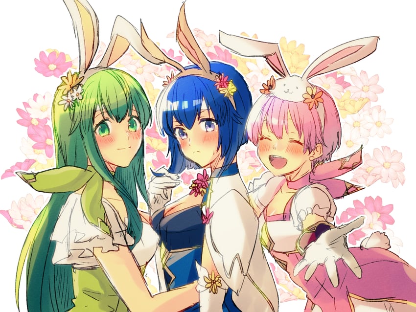 palla, catria, and est (fire emblem and 2 more) drawn by nishimura_(shinchinagachi)