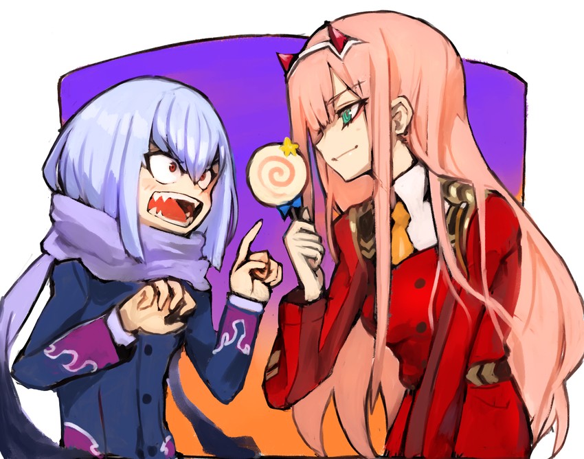zero two and anti (kirby and 4 more) drawn by dakusuta