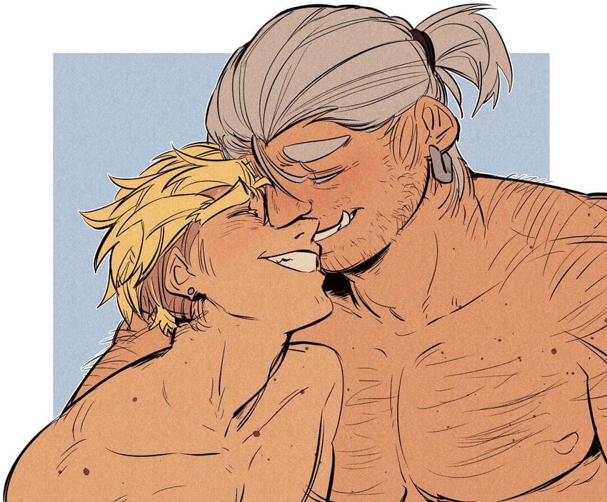 junkrat and roadhog (overwatch and 1 more) drawn by wayaow2