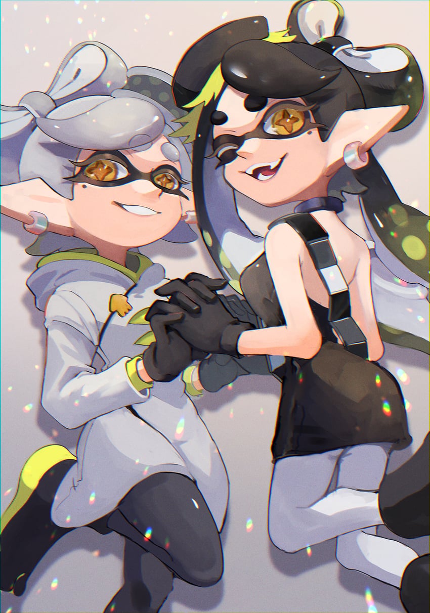 callie and marie (splatoon and 1 more) drawn by okaranko