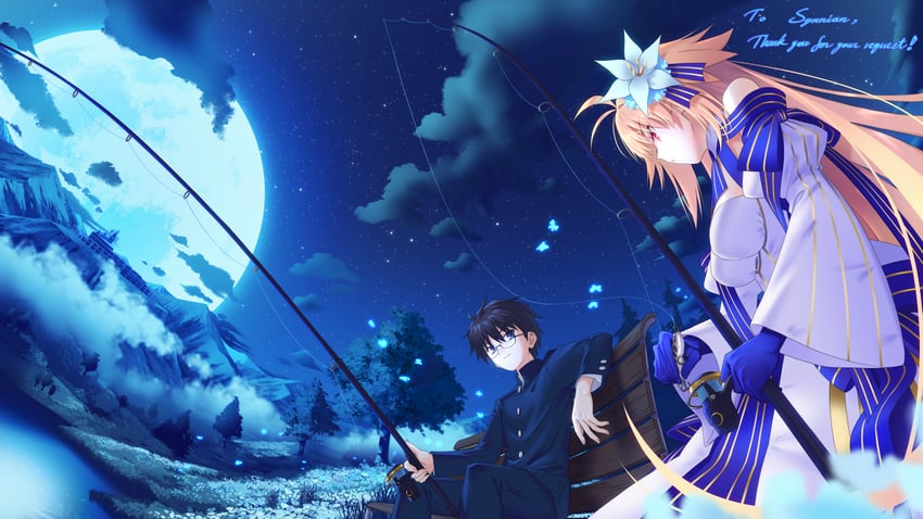 arcueid brunestud, tohno shiki, and archetype earth (fate and 2 more) drawn by okuribi