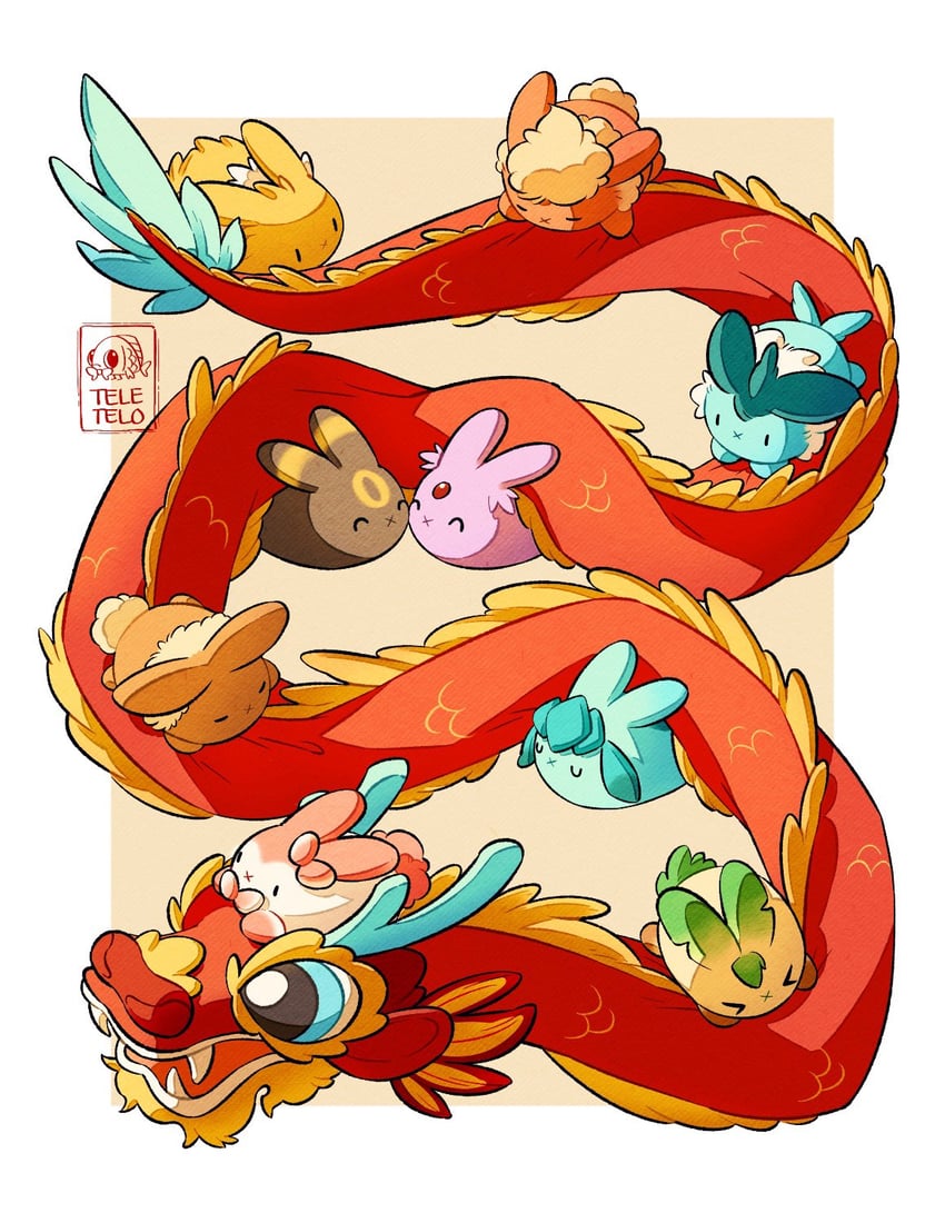 eevee, sylveon, umbreon, glaceon, vaporeon, and 4 more (pokemon) drawn by teletelo