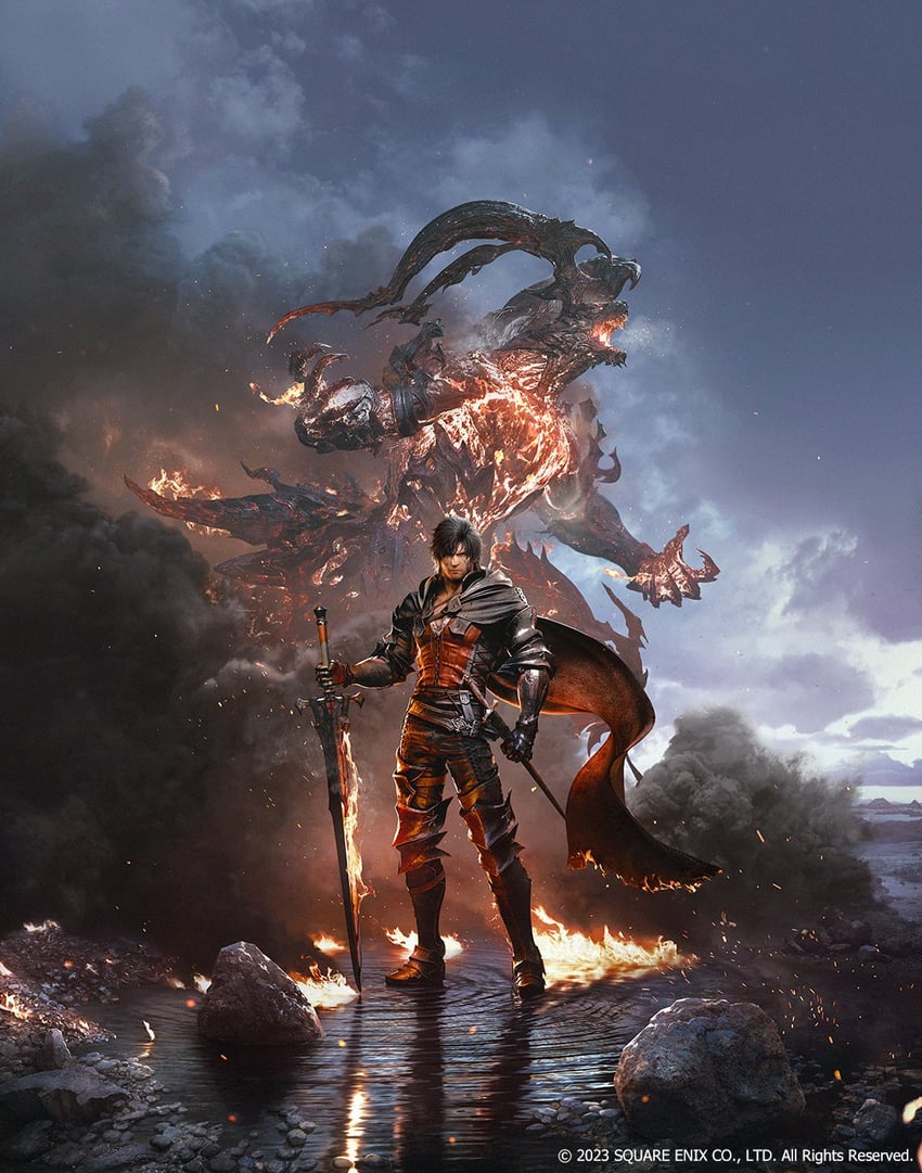 clive rosfield and ifrit (final fantasy and 2 more)