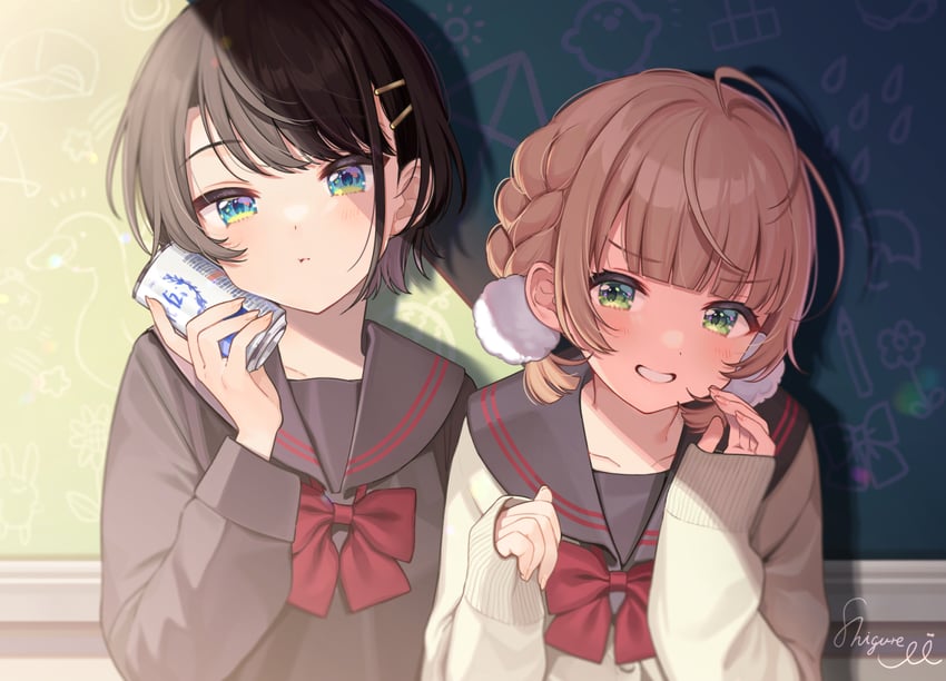 oozora subaru and shigure ui (hololive and 1 more) drawn by shigure_ui