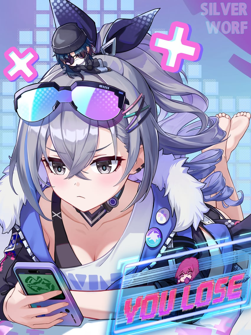 kafka, silver wolf, and blade (honkai and 1 more) drawn by wellsy