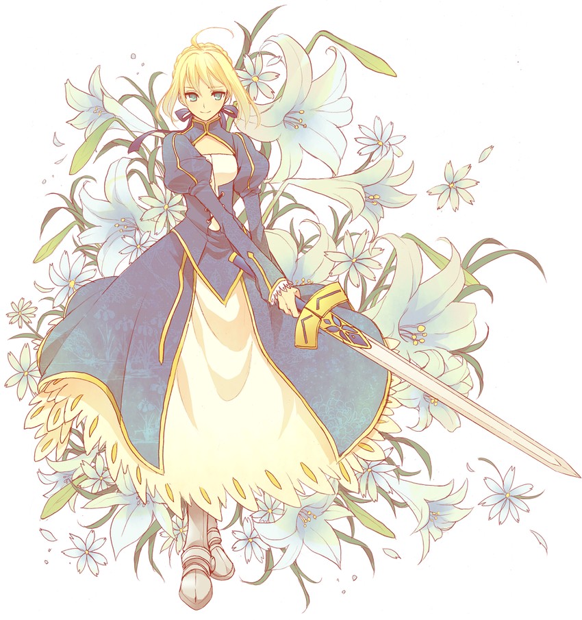artoria pendragon and saber (fate and 2 more) drawn by shivue