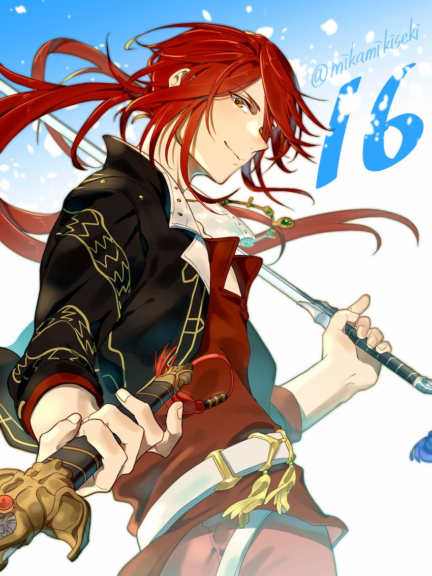 aaron wei (eiyuu densetsu and 2 more) drawn by mikamikiseki