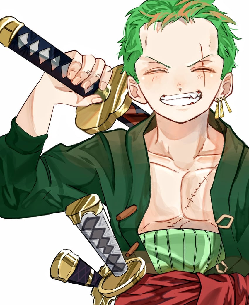 roronoa zoro (one piece) drawn by u_mi031