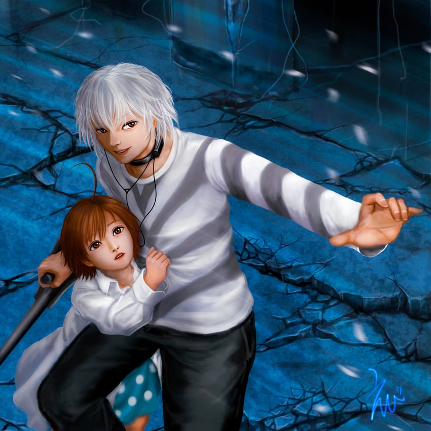 accelerator and last order (toaru majutsu no index) drawn by ebi_(eeotoko)