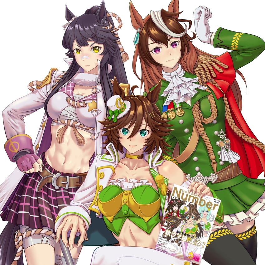 symboli rudolf, mr. c.b., and narita brian (umamusume) drawn by fukami_(trash_sp)