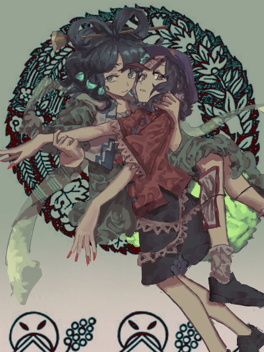 kaku seiga and miyako yoshika (touhou) drawn by wanglu_jiaoqing_shaonu