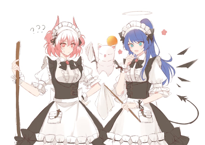 mostima, moogle, and fiammetta (arknights and 1 more) drawn by luren_max