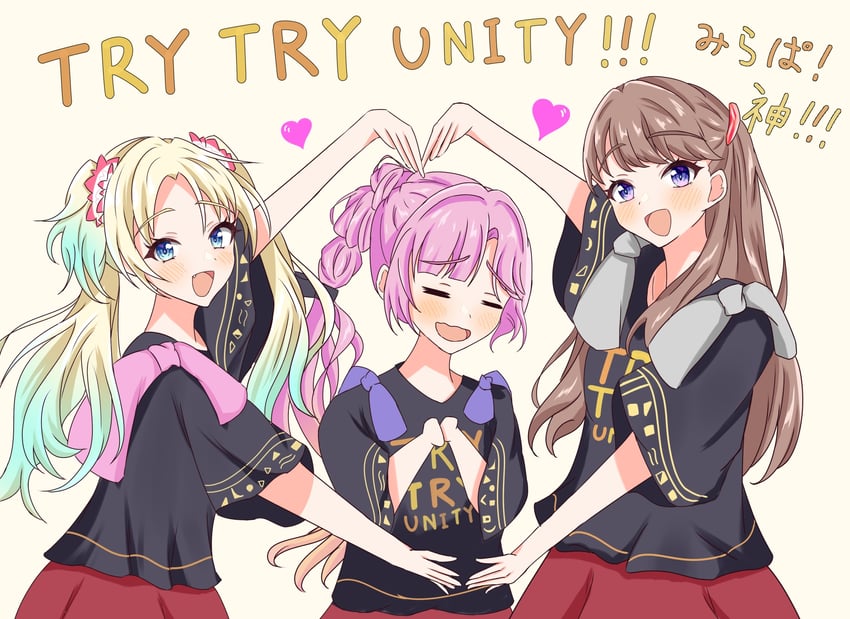 fujishima megumi, osawa rurino, and anyoji hime (love live! and 1 more) drawn by sakura_koa