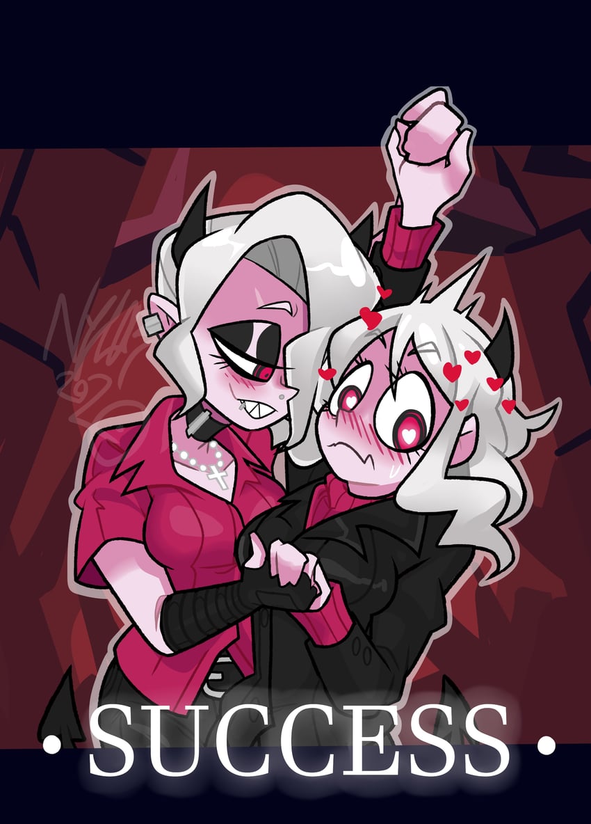 modeus and zdrada (helltaker) drawn by nyl0s