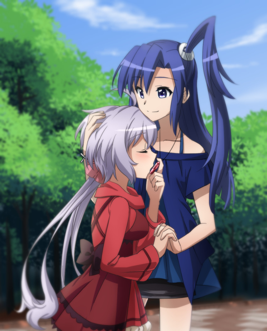 yukine chris and kazanari tsubasa (senki zesshou symphogear) drawn by rate_rapiku