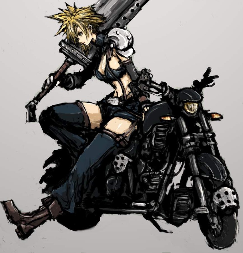cloud strife (final fantasy and 1 more) drawn by moto_murabito
