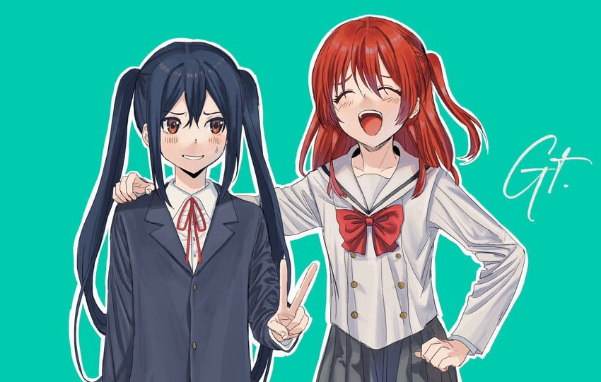 nakano azusa and kita ikuyo (k-on! and 1 more) drawn by dddoochi1