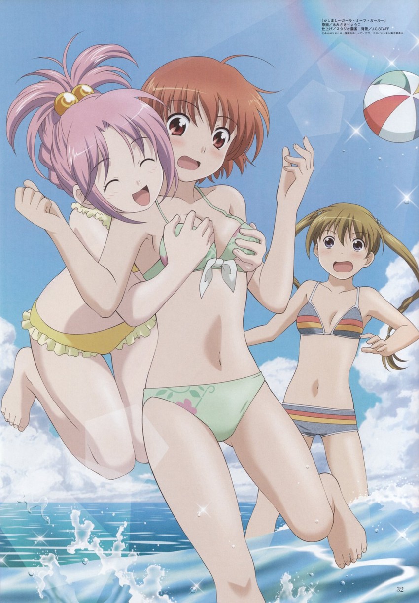 osaragi hazumu, kurusu tomari, and jang puu (megami magazine and 1 more) drawn by amisaki_ryouko