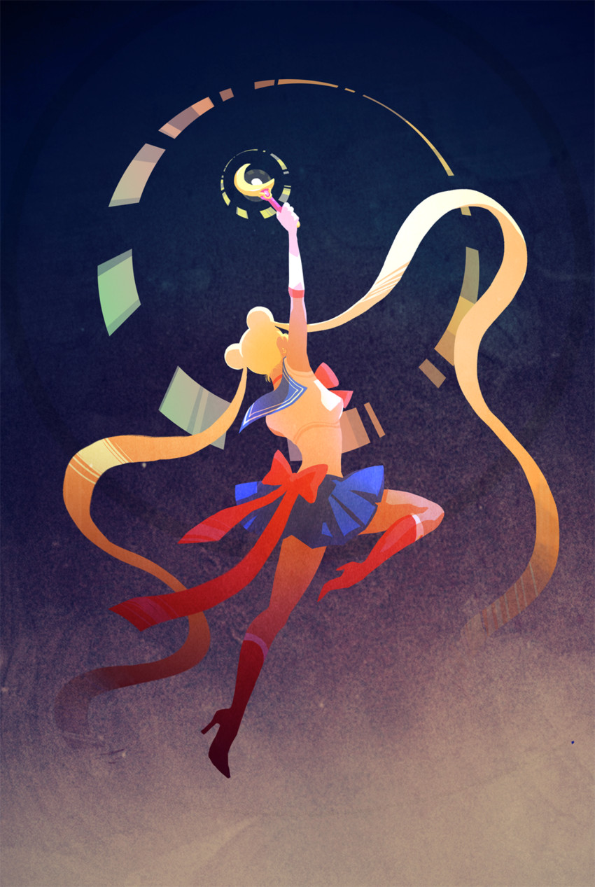 tsukino usagi and sailor moon (bishoujo senshi sailor moon) drawn by jisoo_kim