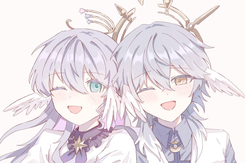 robin and sunday (honkai and 1 more) drawn by o-mo_chi