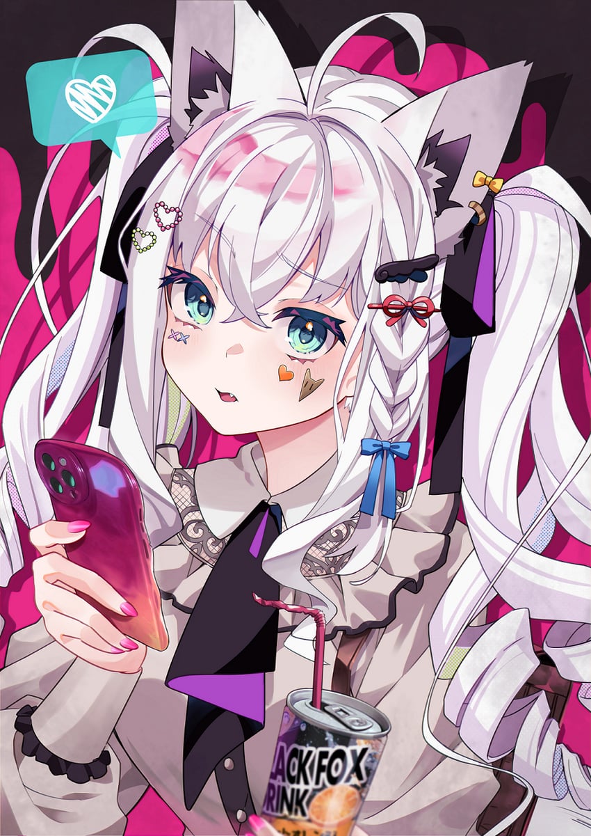 shirakami fubuki and white burinyan (hololive and 1 more) drawn by gezerun