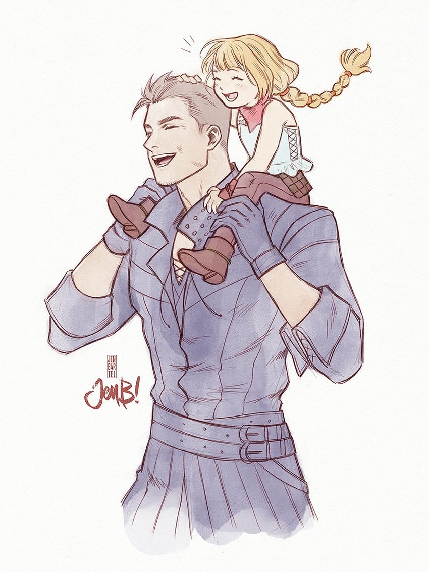 cidolfus telamon and midadol telamon (final fantasy and 1 more) drawn by jen_bartel