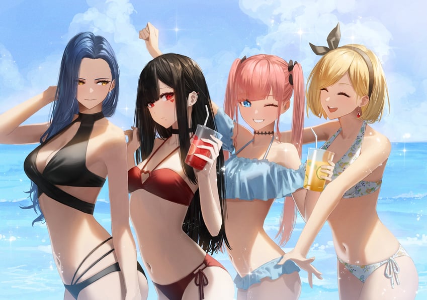 enokawa kokoro, kimishima touka, kunitomi ryouka, and kuroba mitsuha (original) drawn by hara_kenshi