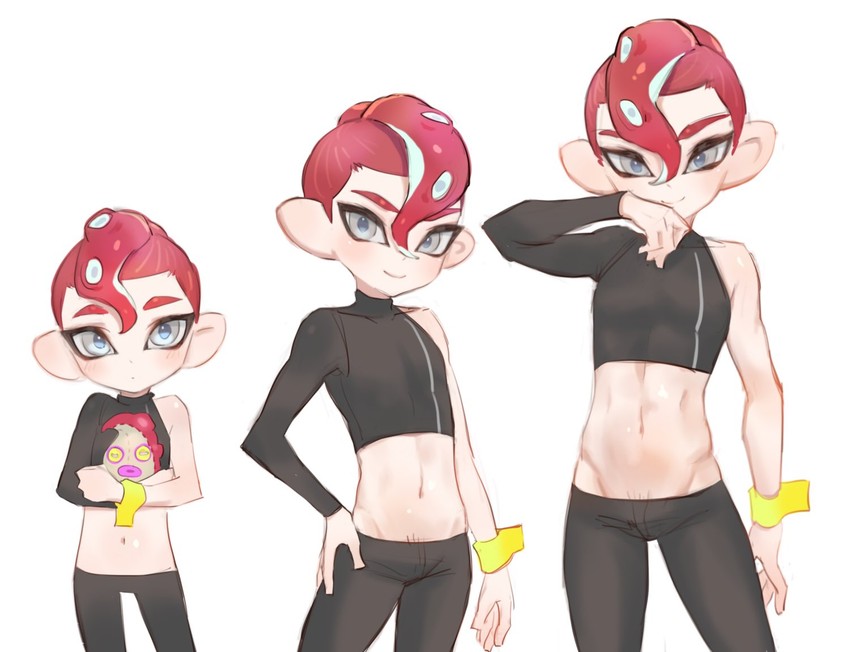 octoling player character, agent 8, octoling boy, and octotrooper (splatoon and 2 more) drawn by jtveemo