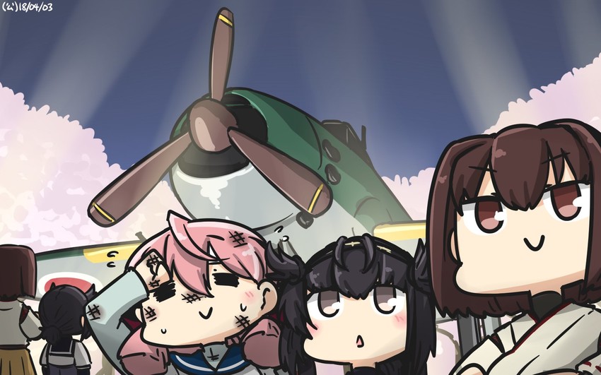 akashi, hyuuga, and hatsuzuki (kantai collection) drawn by hamu_koutarou
