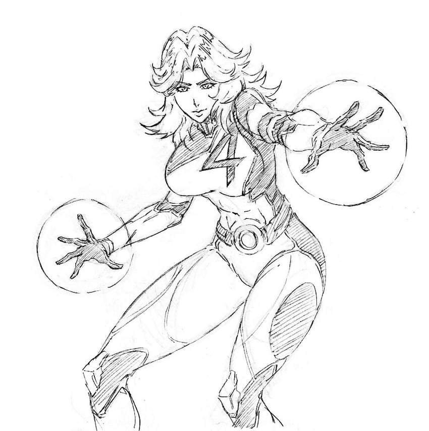 sue storm (marvel and 2 more) drawn by rakusakugk