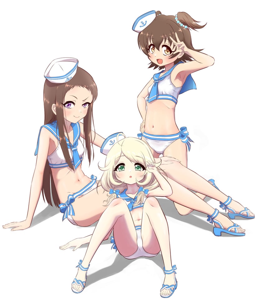 akagi miria, yusa kozue, and koseki reina (idolmaster and 1 more) drawn by e_sen_a1000