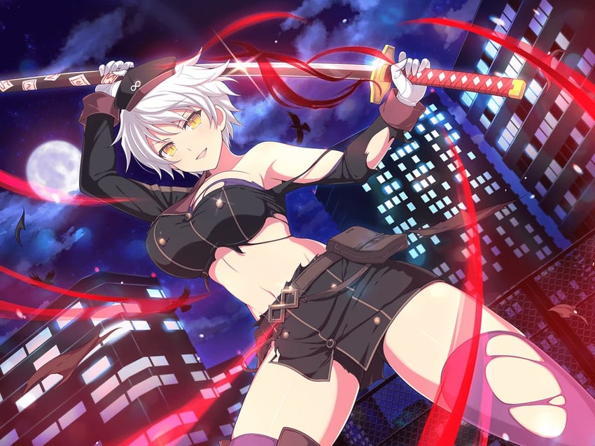 miyabi (senran kagura and 2 more) drawn by yaegashi_nan